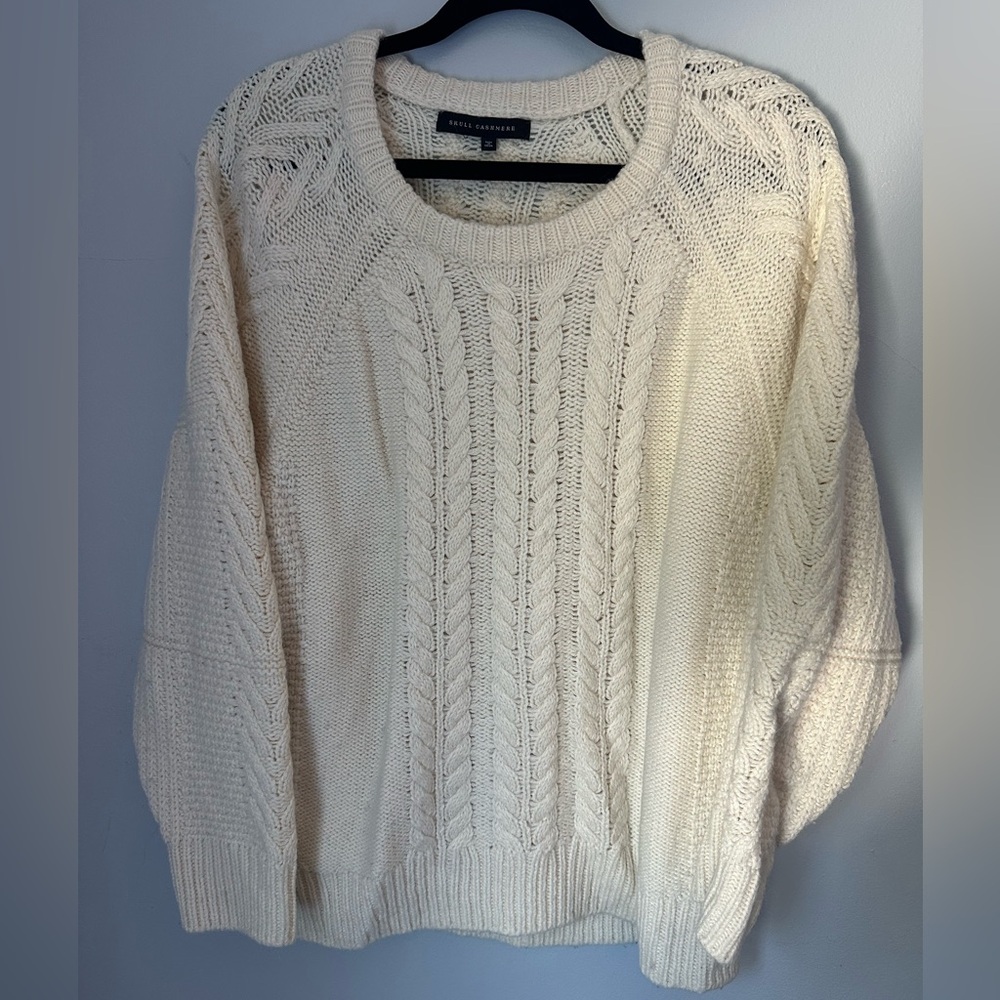 Skull Cashmere Cream Cable Knit Sweater